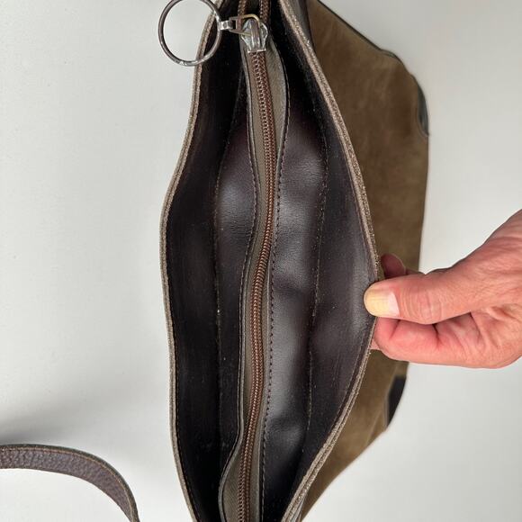 Jerome Leplat VTG Leather Suede Patina Shoulder Tote Messenger Bag - Picture 6 of 9